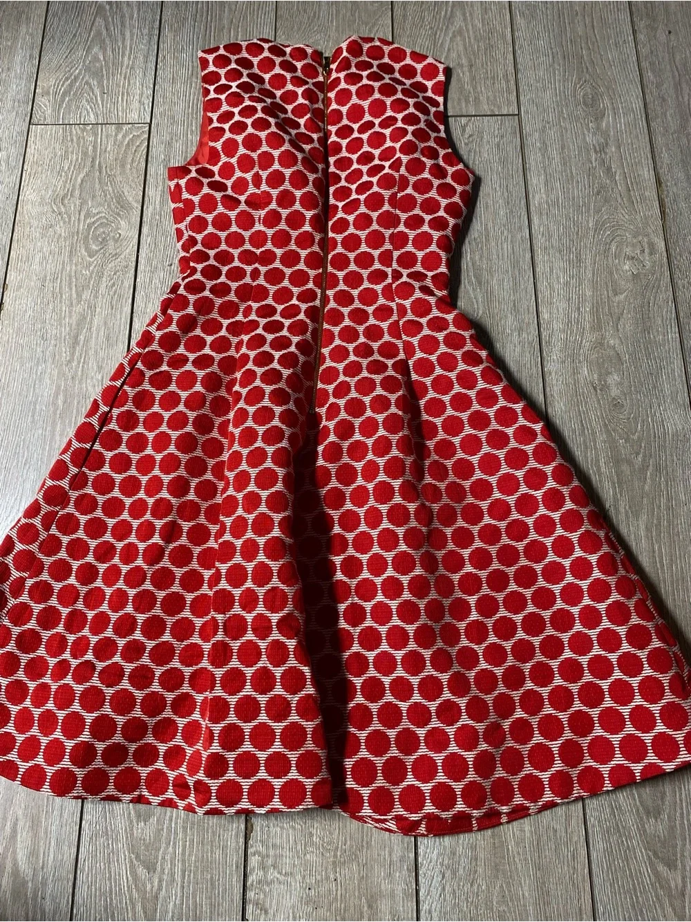 Kate Spade New York Cory Dot Jacquard Fit Flare Dress Red White Polka Dot Sz 0